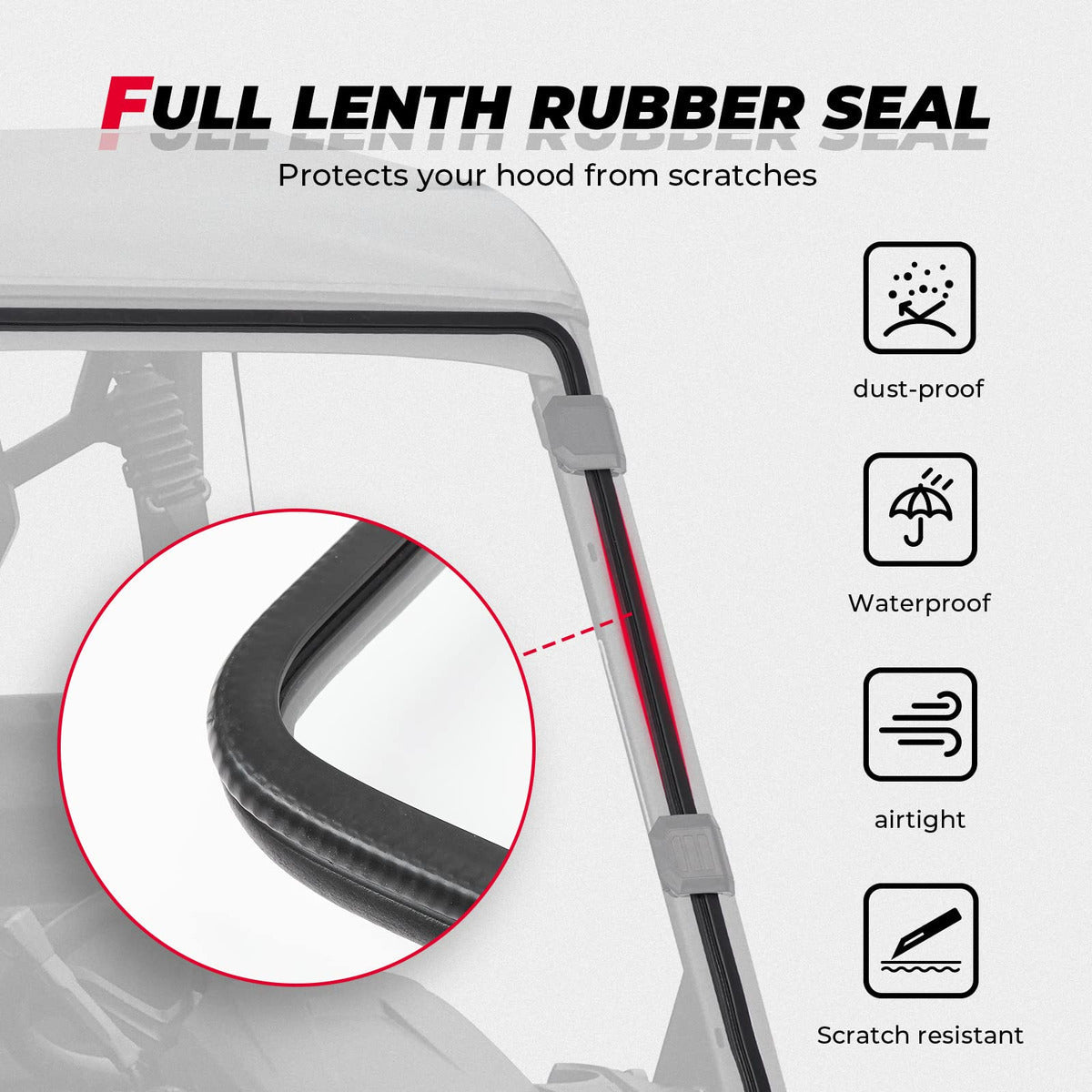 Kemimoto Can-Am Defender Rear & Front Vented Full Windshield