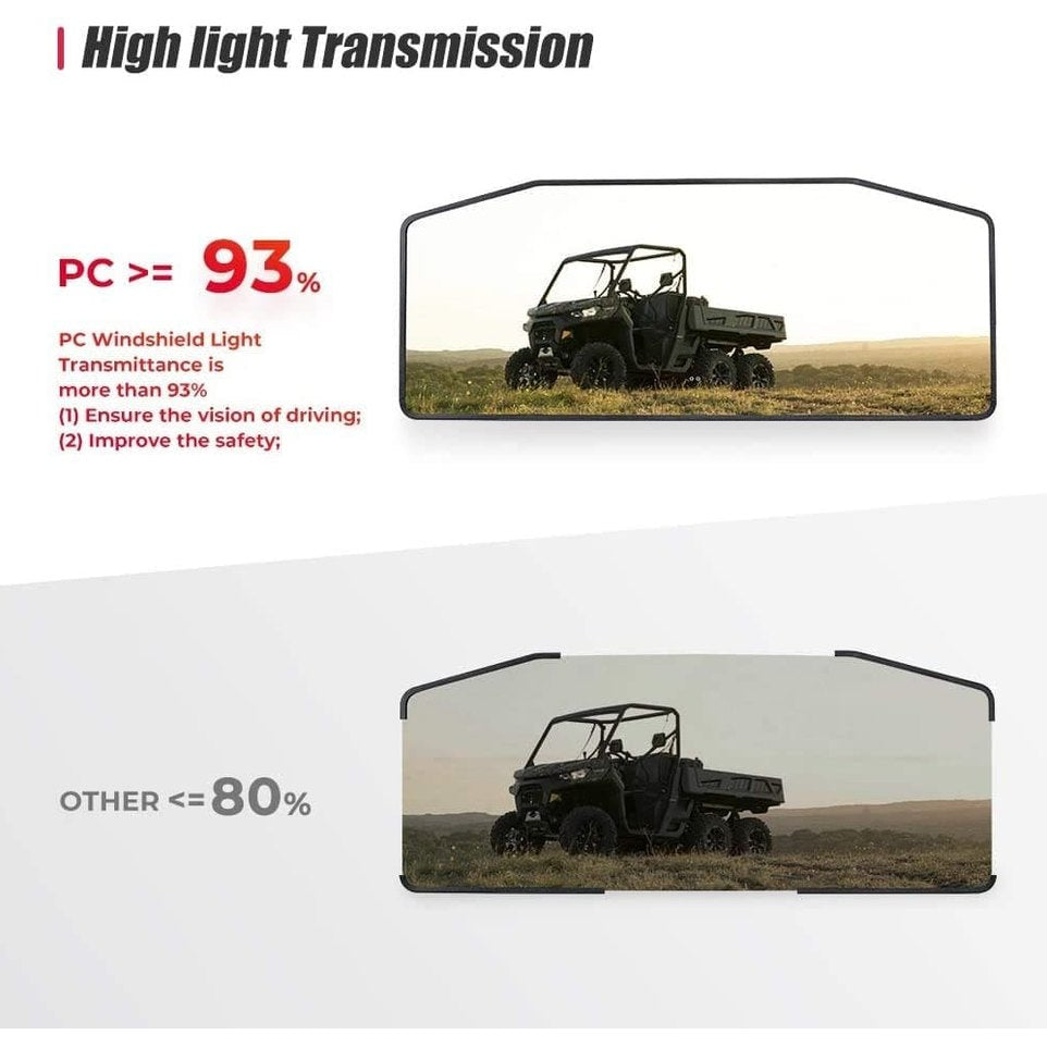 Kemimoto Can-Am Defender Rear & Front Vented Full Windshield