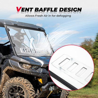 Kemimoto Can-Am Defender Rear & Front Vented Full Windshield