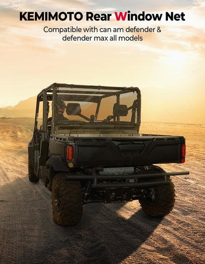 Kemimoto Can-Am Defender Rear Ventilated Window Nets UV Protection