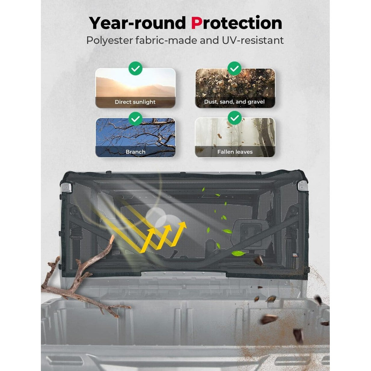 Kemimoto Can-Am Defender Rear Ventilated Window Nets