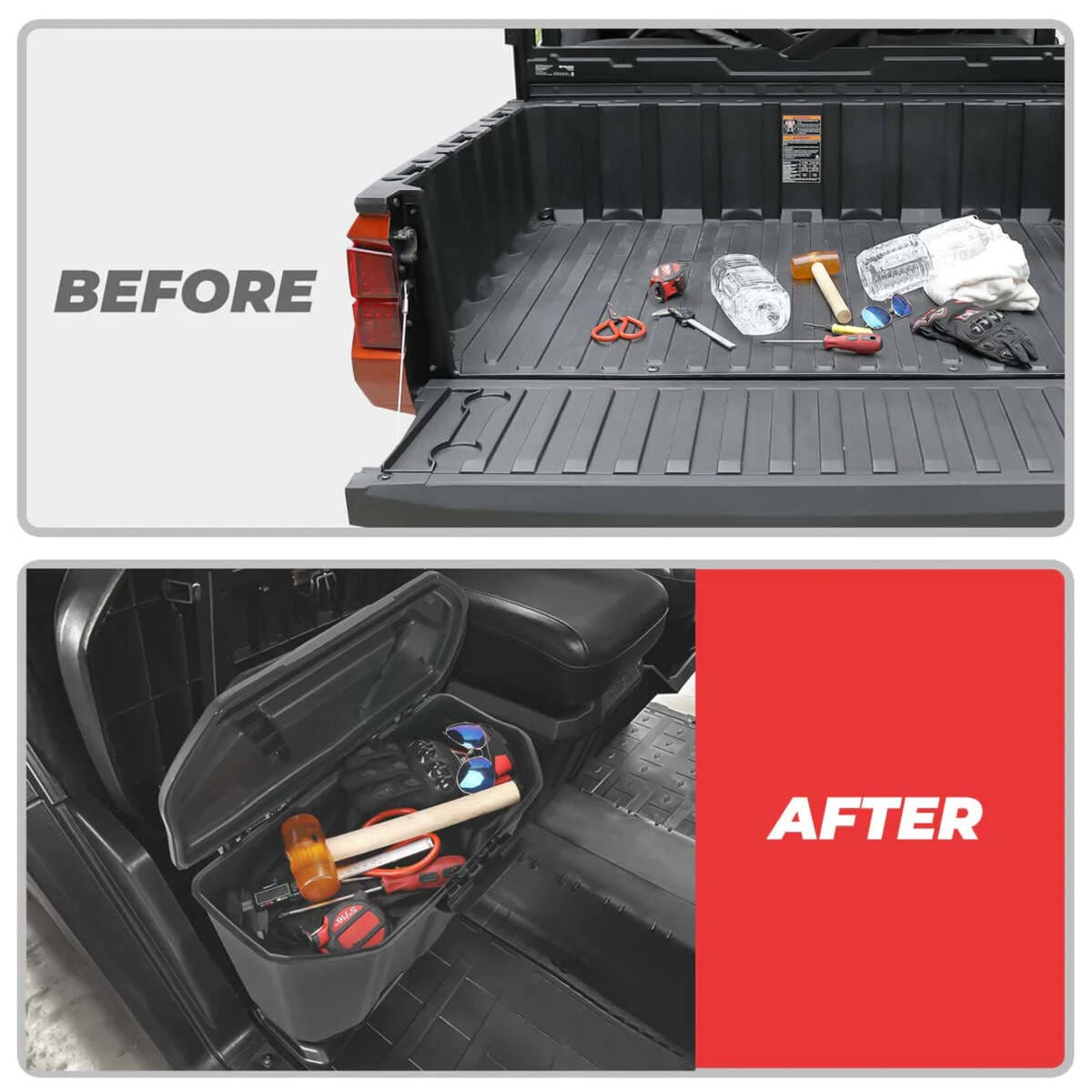 Kemimoto '17-'22 Can-Am Defender Removable & Center Underseat Storage Box