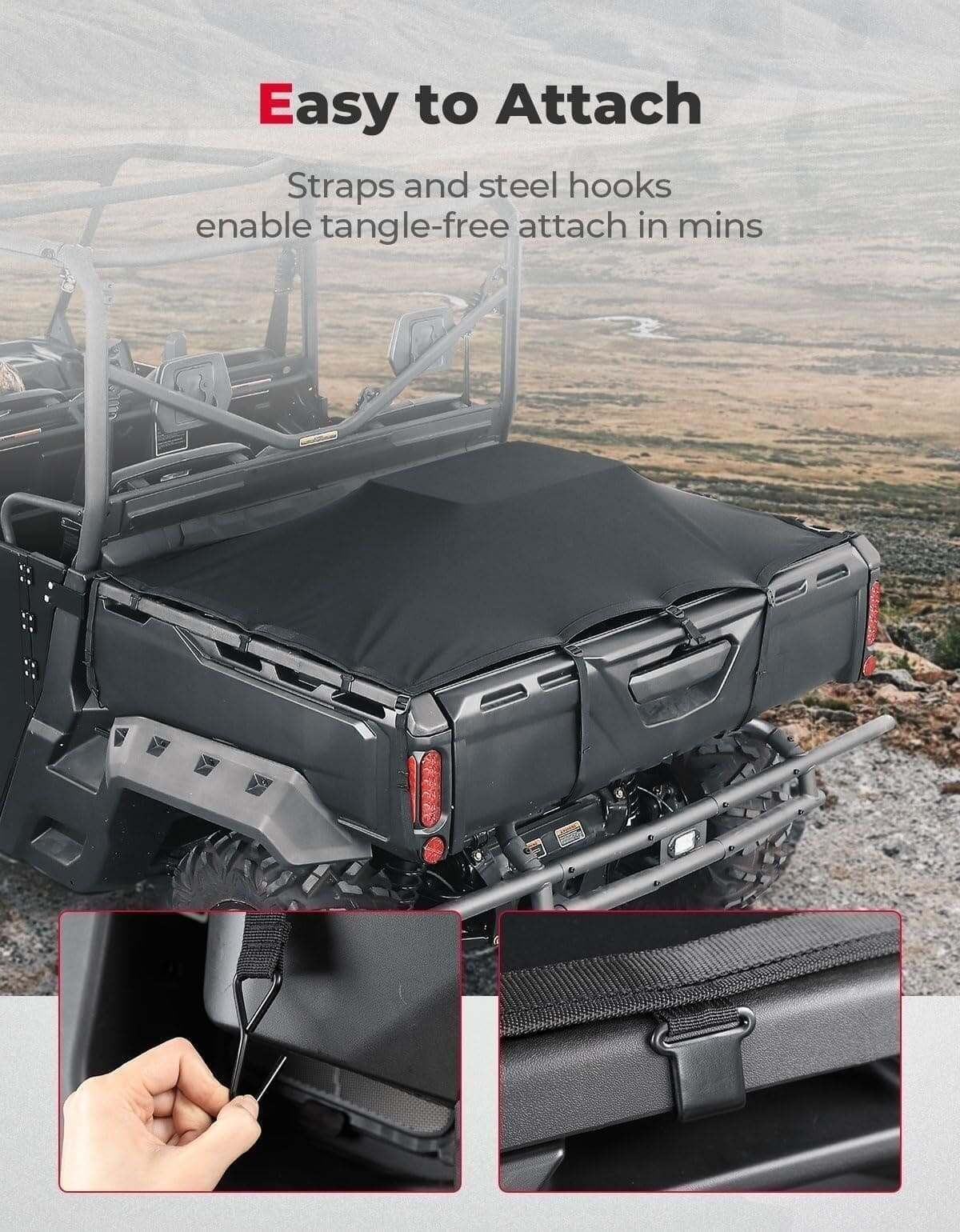 Kemimoto Can-Am Defender/Ranger Stretchable Cargo Bed Net