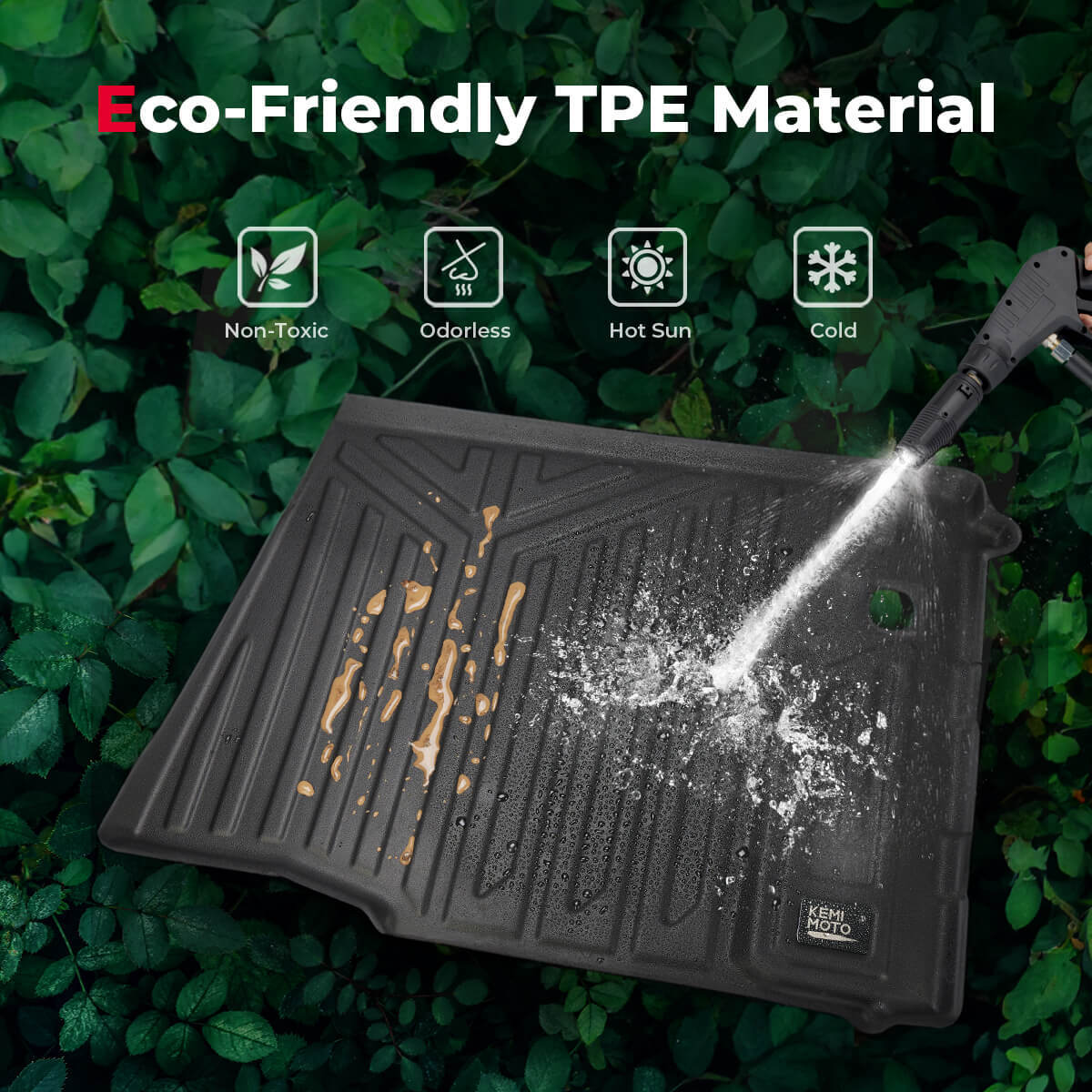 Kemimoto Can-Am Defender TPE Floor Mats & Bed Liner for 4-Seater