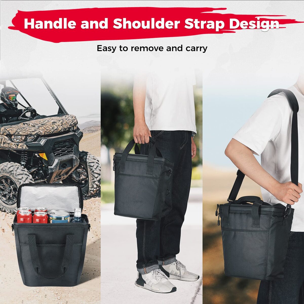 Kemimoto Can-Am Defender Underseat Storage Bin with Insulated Ice Cooler Bag