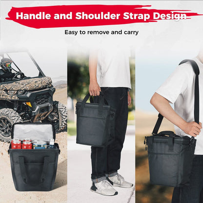Kemimoto Can-Am Defender Underseat Storage Bin with Insulated Ice Cooler Bag