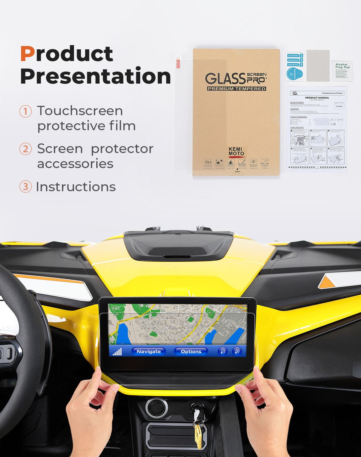 Kemimoto Can-Am Maverick R 10.5"×4.9“ Screen Protector
