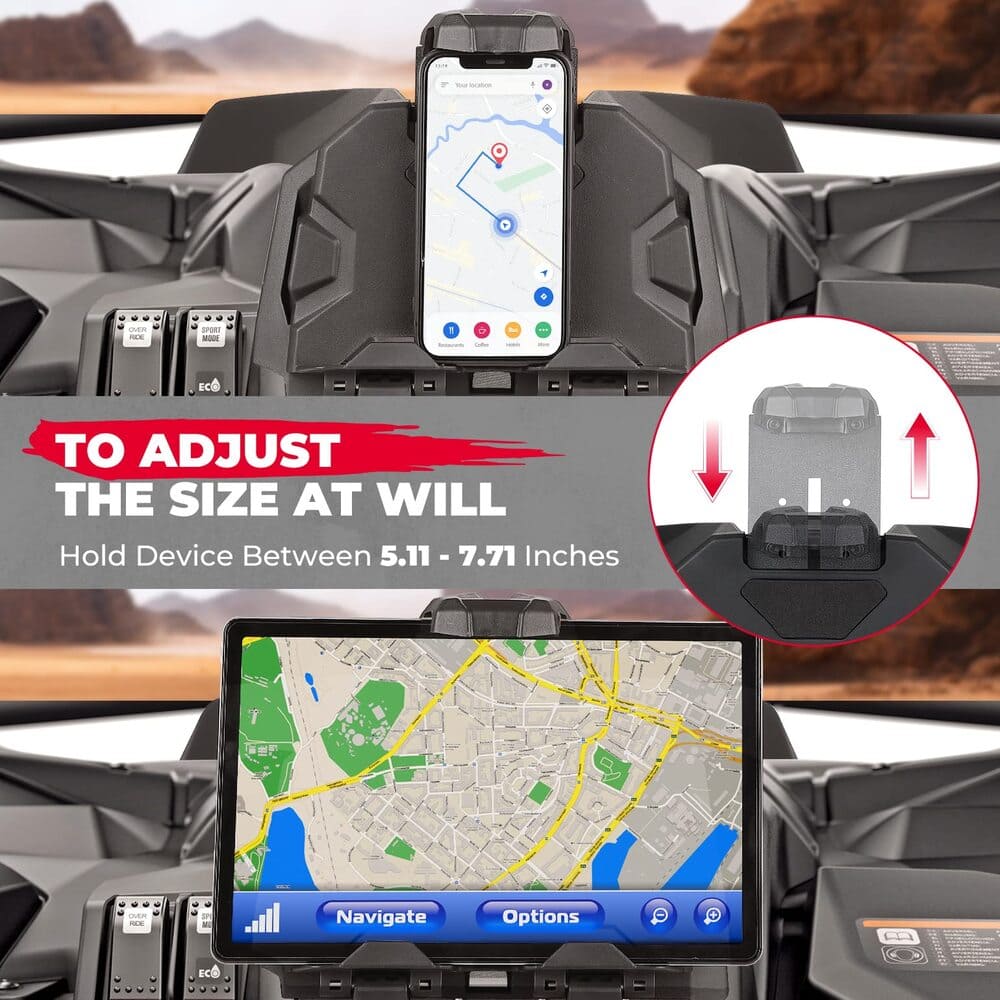 Kemimoto Can-Am Maverick Sport/Trail Tablet Holder w/ Storage Box