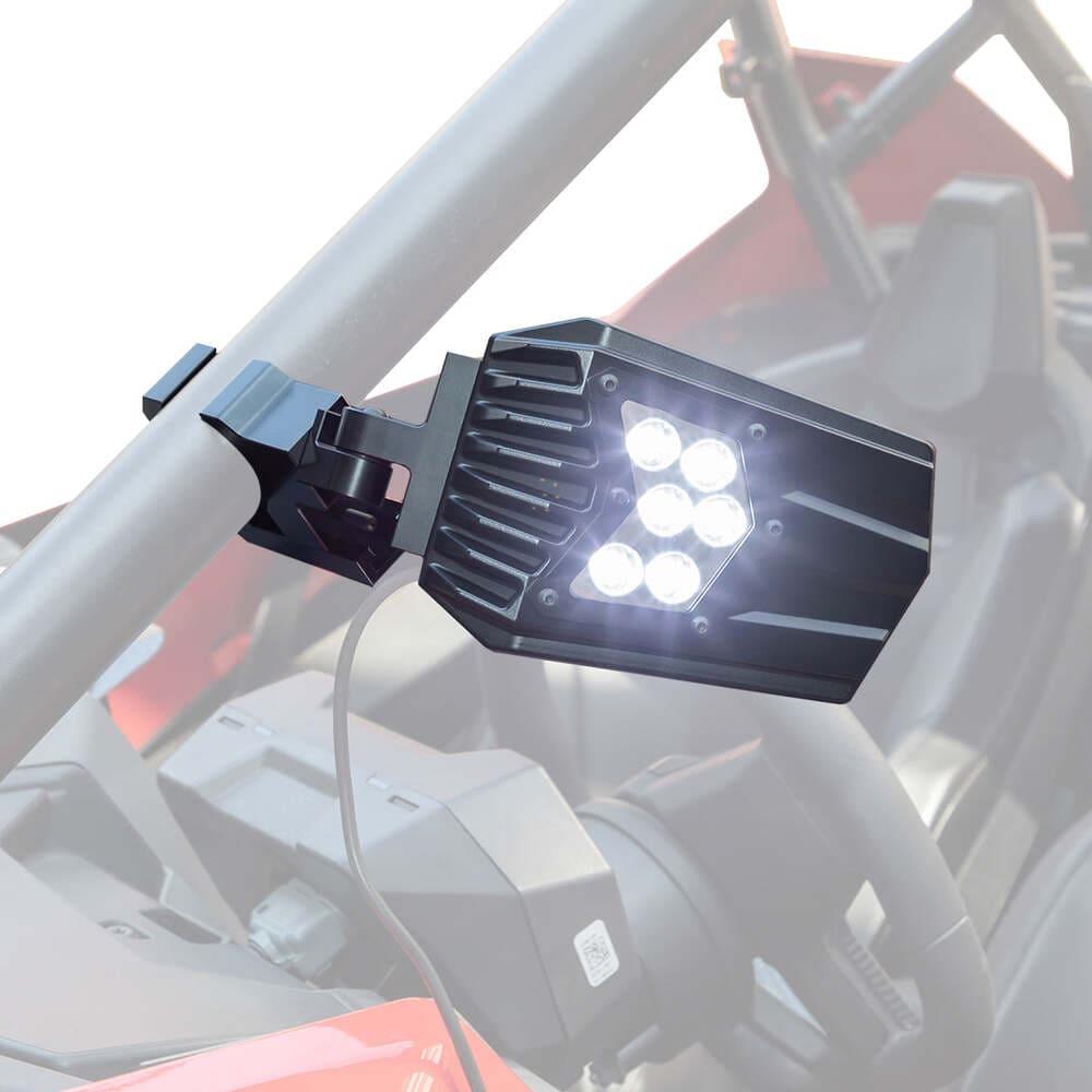Kemimoto Can Am Maverick X3 1.5"-2" Fit Roll Bar UTV Side Mirrors w/ Light
