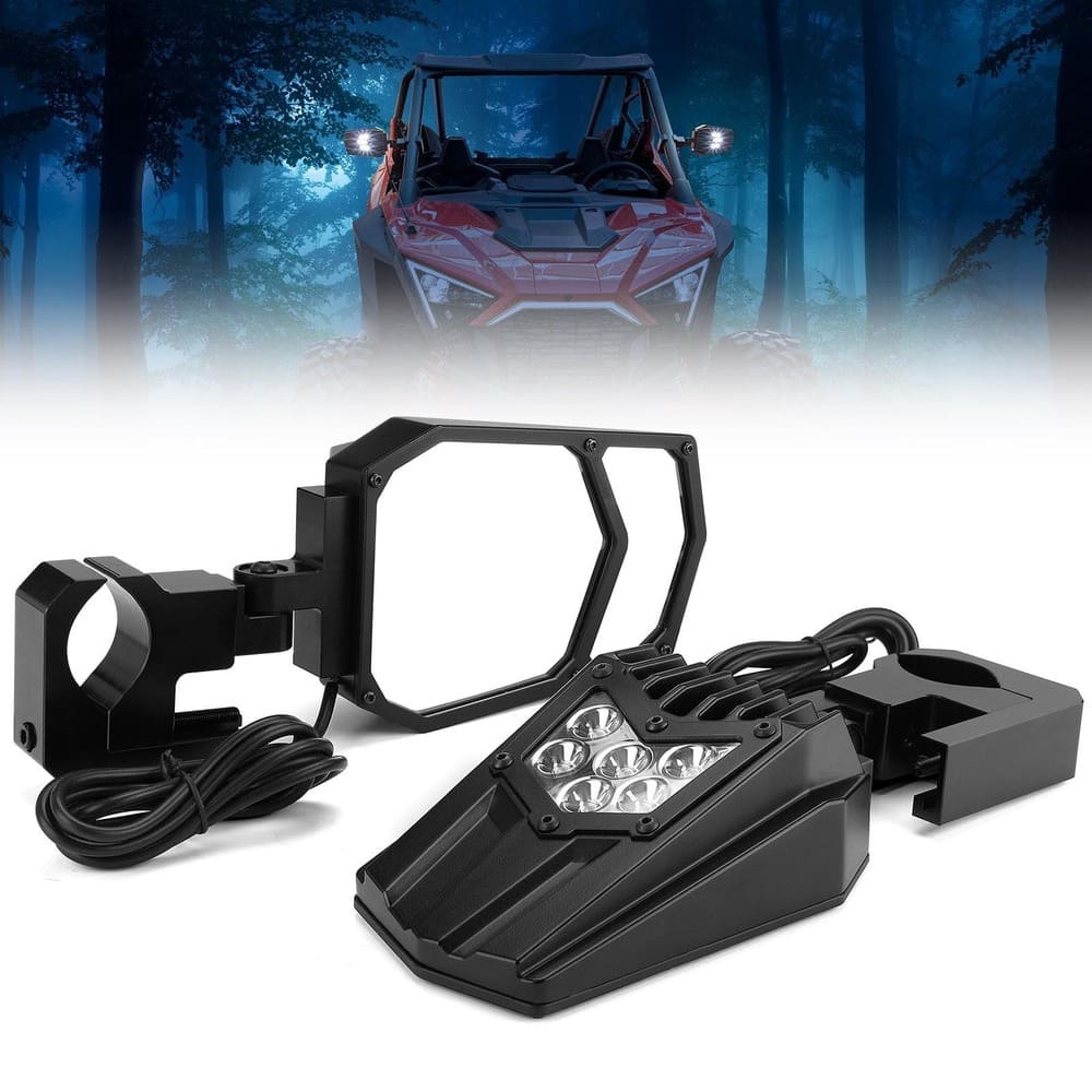 Kemimoto Can Am Maverick X3 1.5"-2" Fit Roll Bar UTV Side Mirrors w/ Light