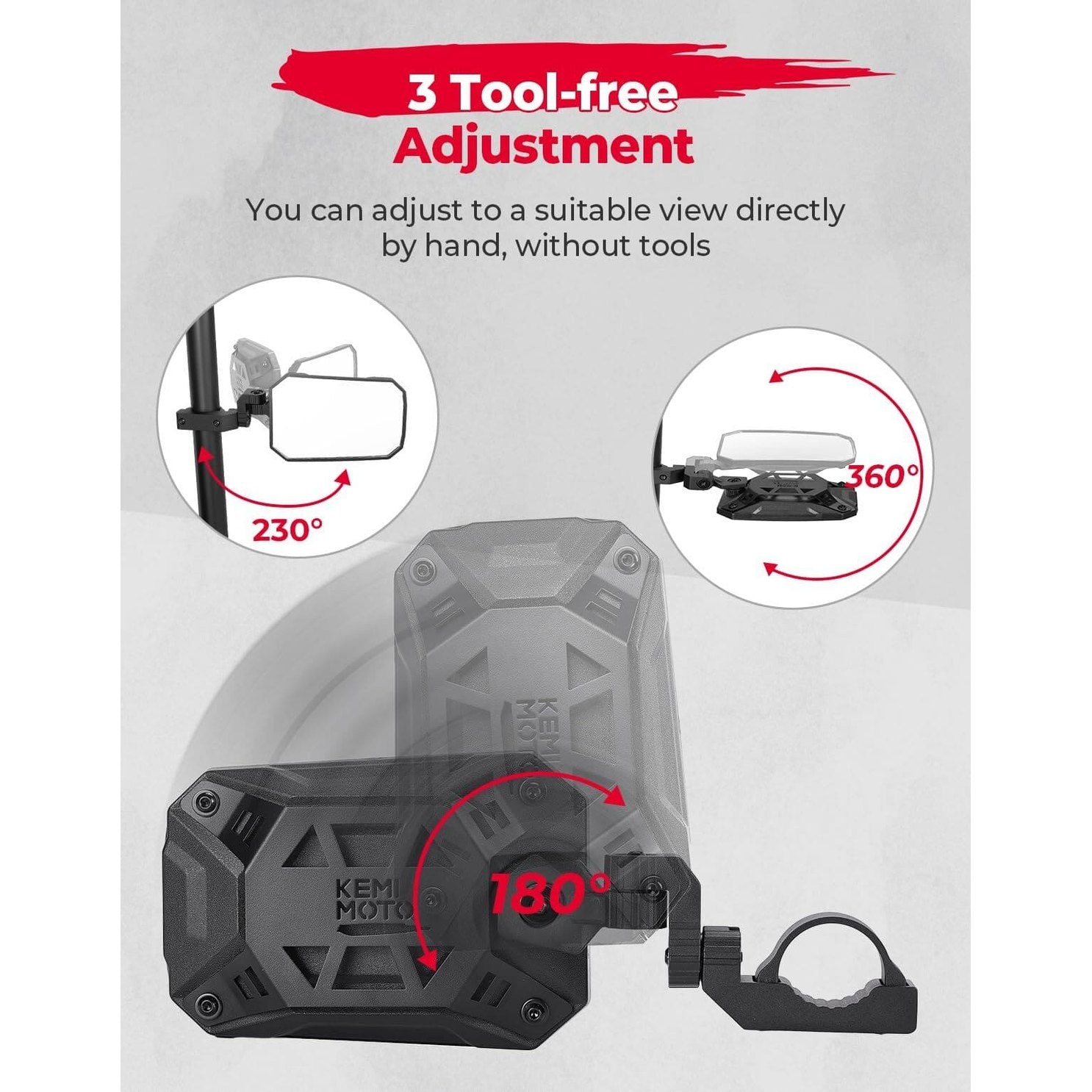 Kemimoto Can Am Maverick X3 UTV 1.65 2" Side Mirrors Roll bar