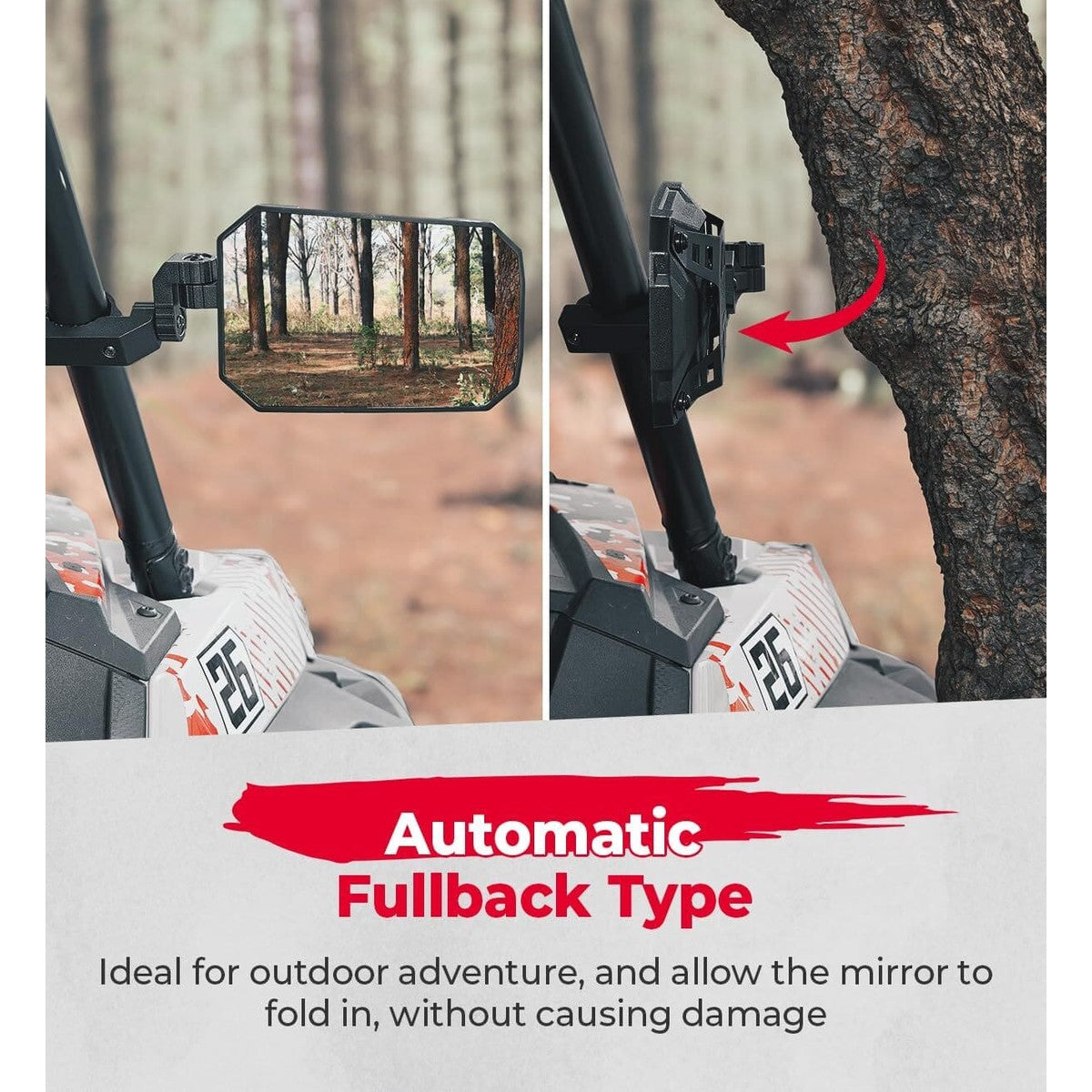 Kemimoto Can Am Maverick X3 UTV 1.65 2" Side Mirrors Roll bar