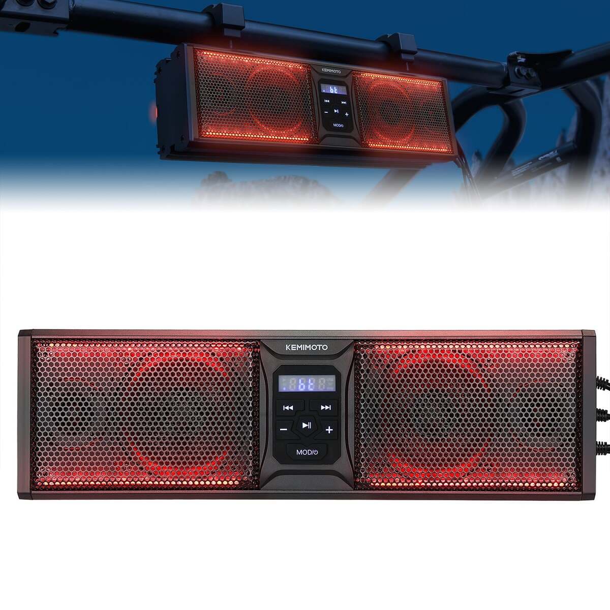 Kemimoto Can-Am Maverick X3 16" RGB Universal Sound Bar w/ 1.75-2.25" Roll Bar