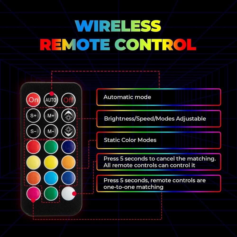 Kemimoto Can-Am Maverick X3 3ft Bluetooth Control Spiral Whip Light - 2 Pcs