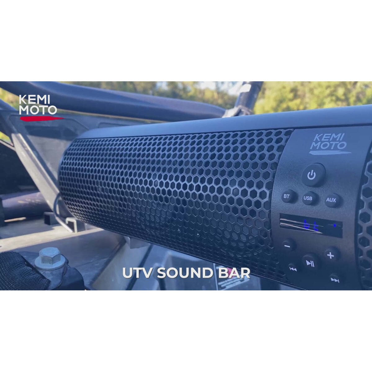 Kemimoto Can-Am Maverick X3 1.56"-2.25" Roll Bar UTV Bluetooth 6 Speaker Sound Bar