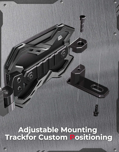 Kemimoto CNC UTV Side Mirrors w/Integrated Light Mount for 1.65"-2" Roll Bar 1 Pair