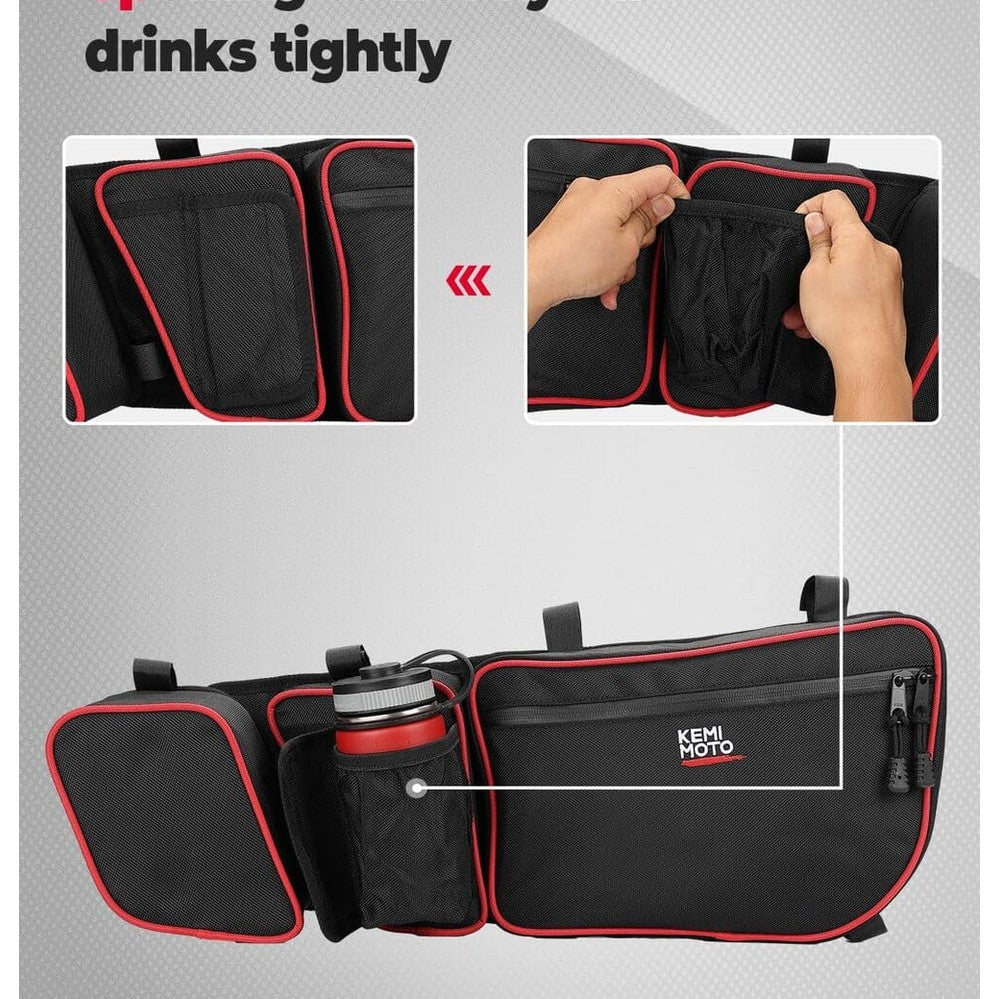 Kemimoto Can-Am Maverick X3 Door Bags w/ Removable Knee Pads - Red