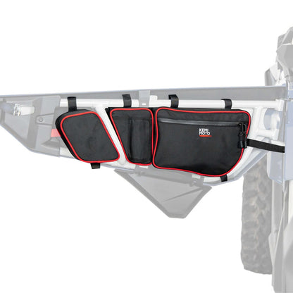 Kemimoto Can-Am Maverick X3 Door Bags with Removable Knee Pads Red