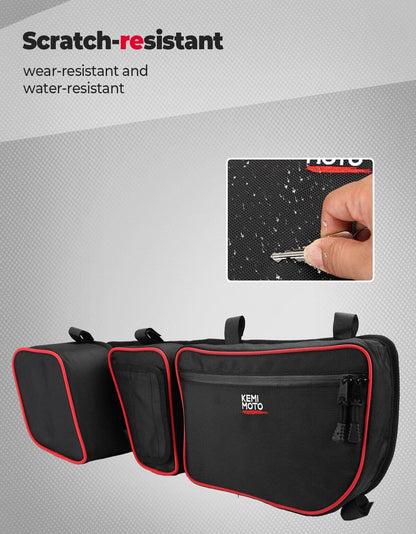 Kemimoto Can-Am Maverick X3 Door Bags with Removable Knee Pads Red