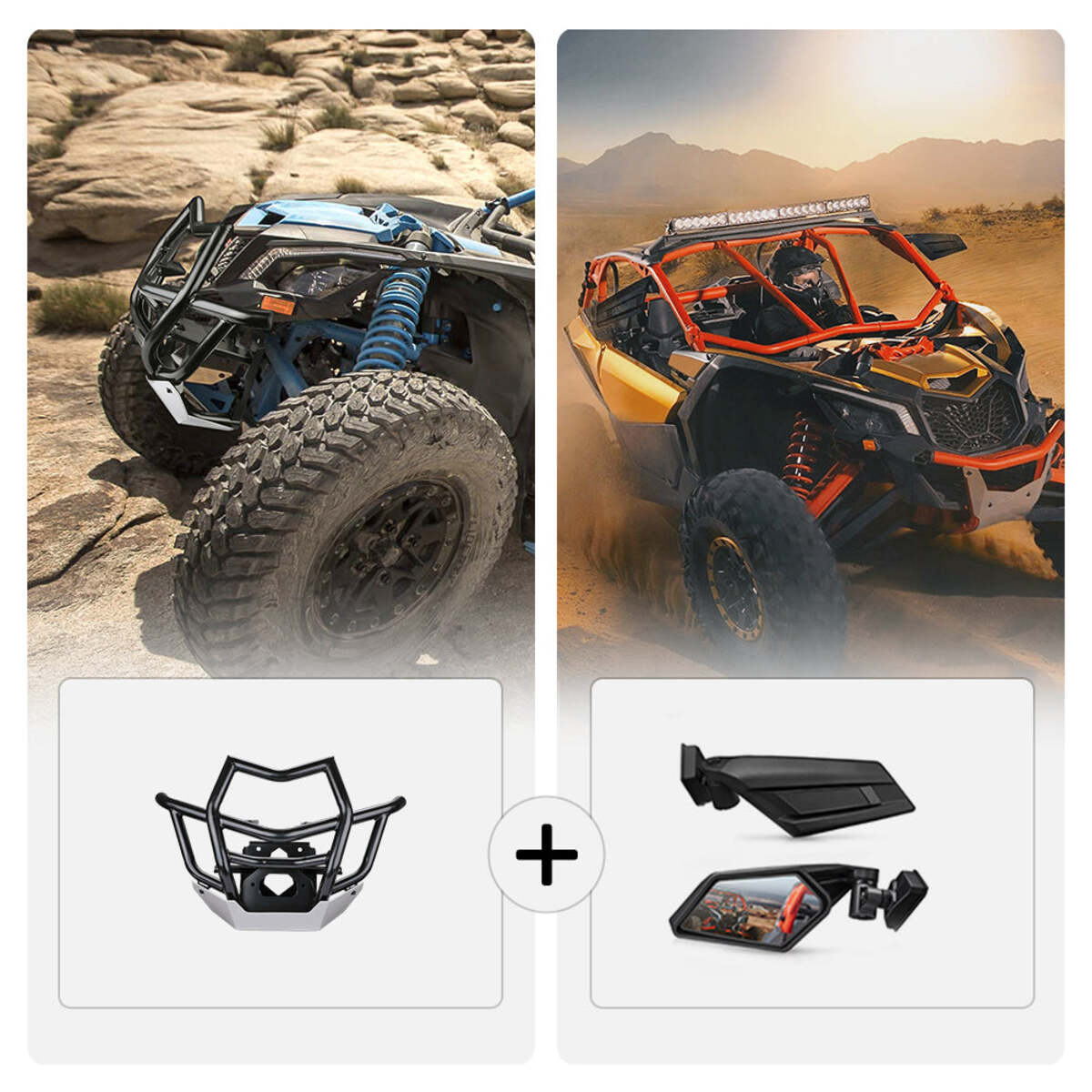 Kemimoto Can-Am Maverick X3 Front Bumpers & Side Mirrors