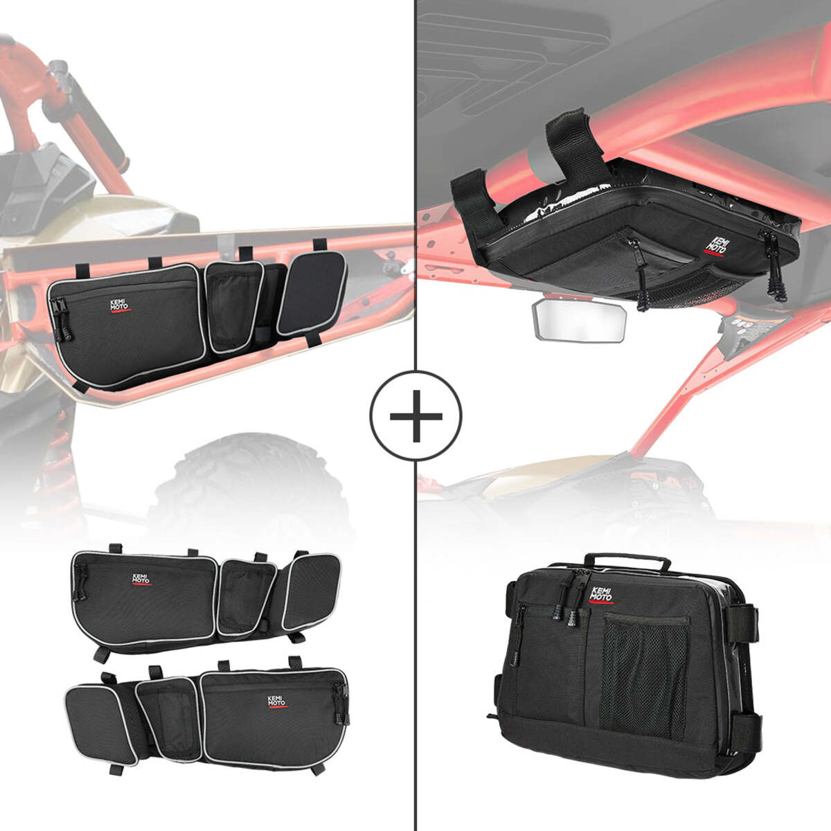 Kemimoto Can-Am Maverick X3 Front & Roof Storage Bags