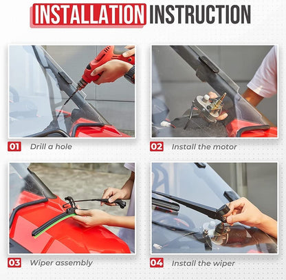 Kemimoto Can-Am Maverick X3 Full Windshield & Windshield Wiper & Windshield Washer