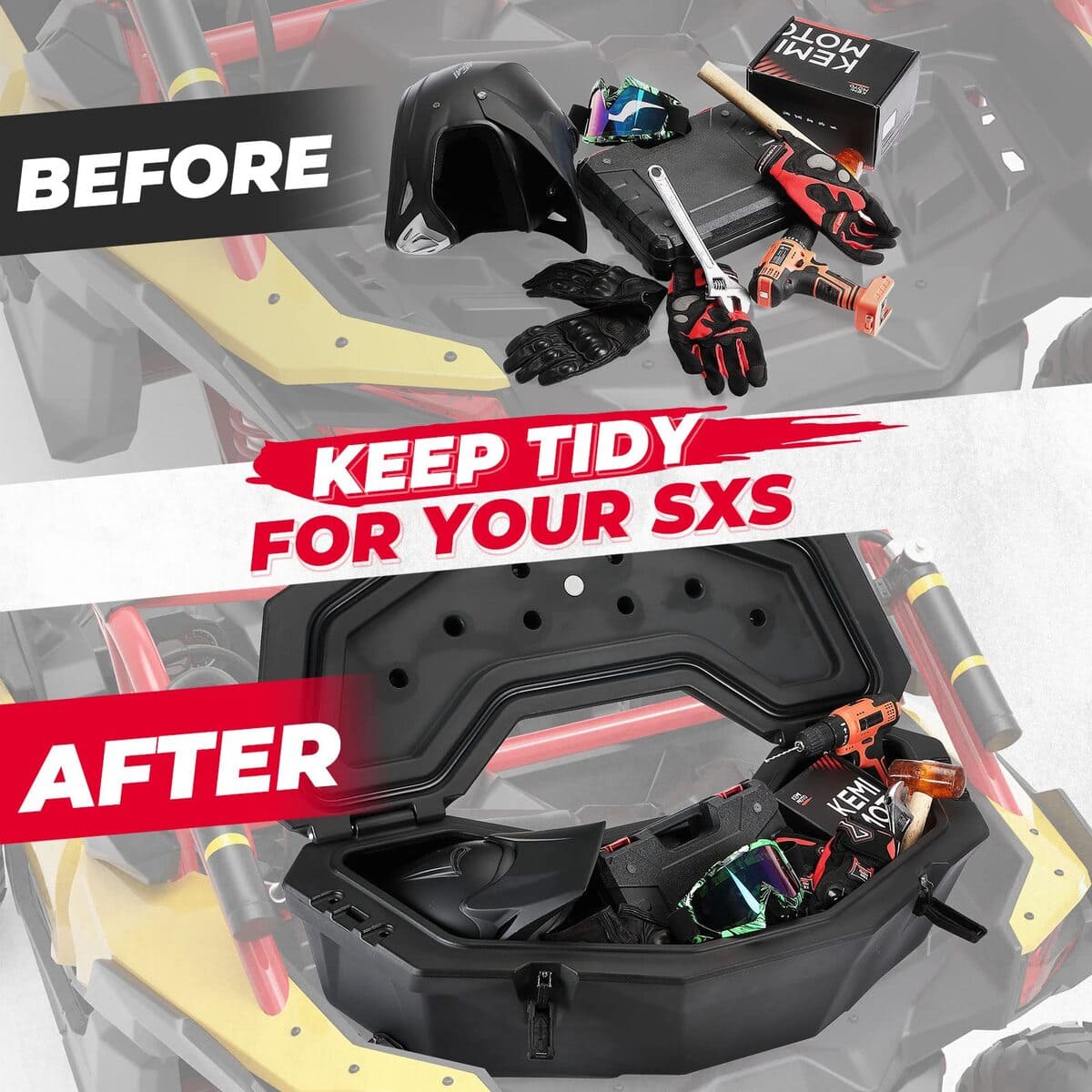 Kemimoto Can-Am Maverick X3 /Max 30L Rear Storage Box