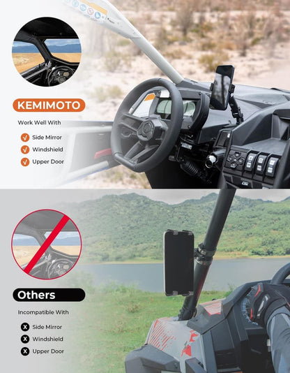 Kemimoto Can-Am Maverick X3/Max 360° Adjustable CNC Phone Mount
