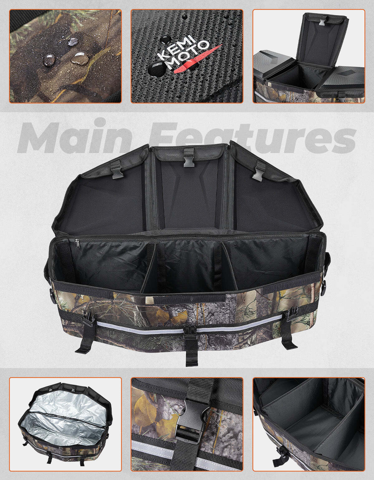 Kemimoto Can-Am Maverick X3/MAX Camo Rear Storage Bag