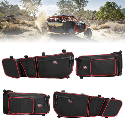 Kemimoto Can-Am Maverick X3 Max Front and Rear Door Bags Red