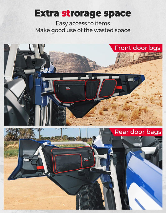 Kemimoto Can-Am Maverick X3 Max Front and Rear Door Bags Red