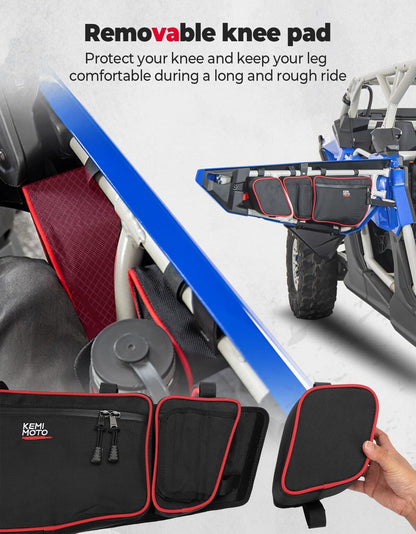 Kemimoto Can-Am Maverick X3 Max Front and Rear Door Bags Red