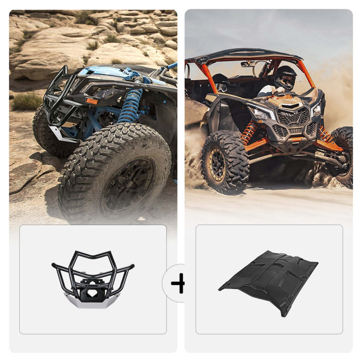 Kemimoto Can-Am Maverick X3 Max Front Bumpers & 4 pcs Hard Roof