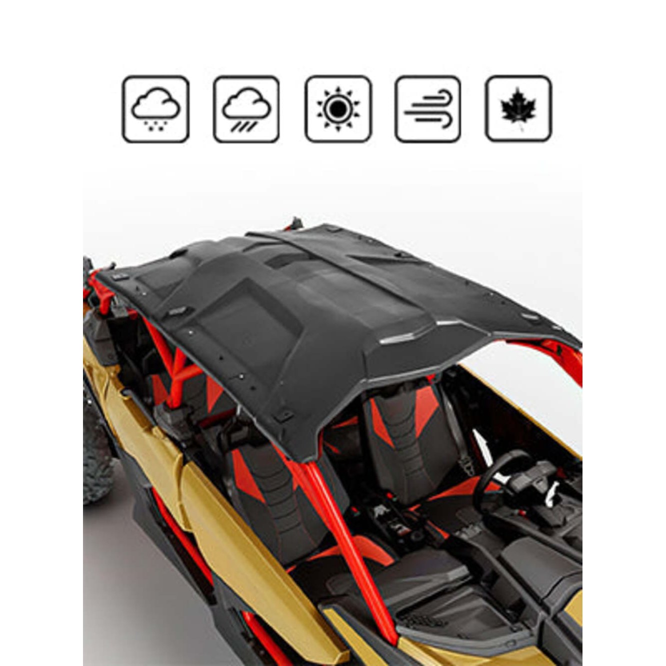 Kemimoto Can-Am Maverick X3 Max Front Bumpers & Hard Roof - 4 Pcs