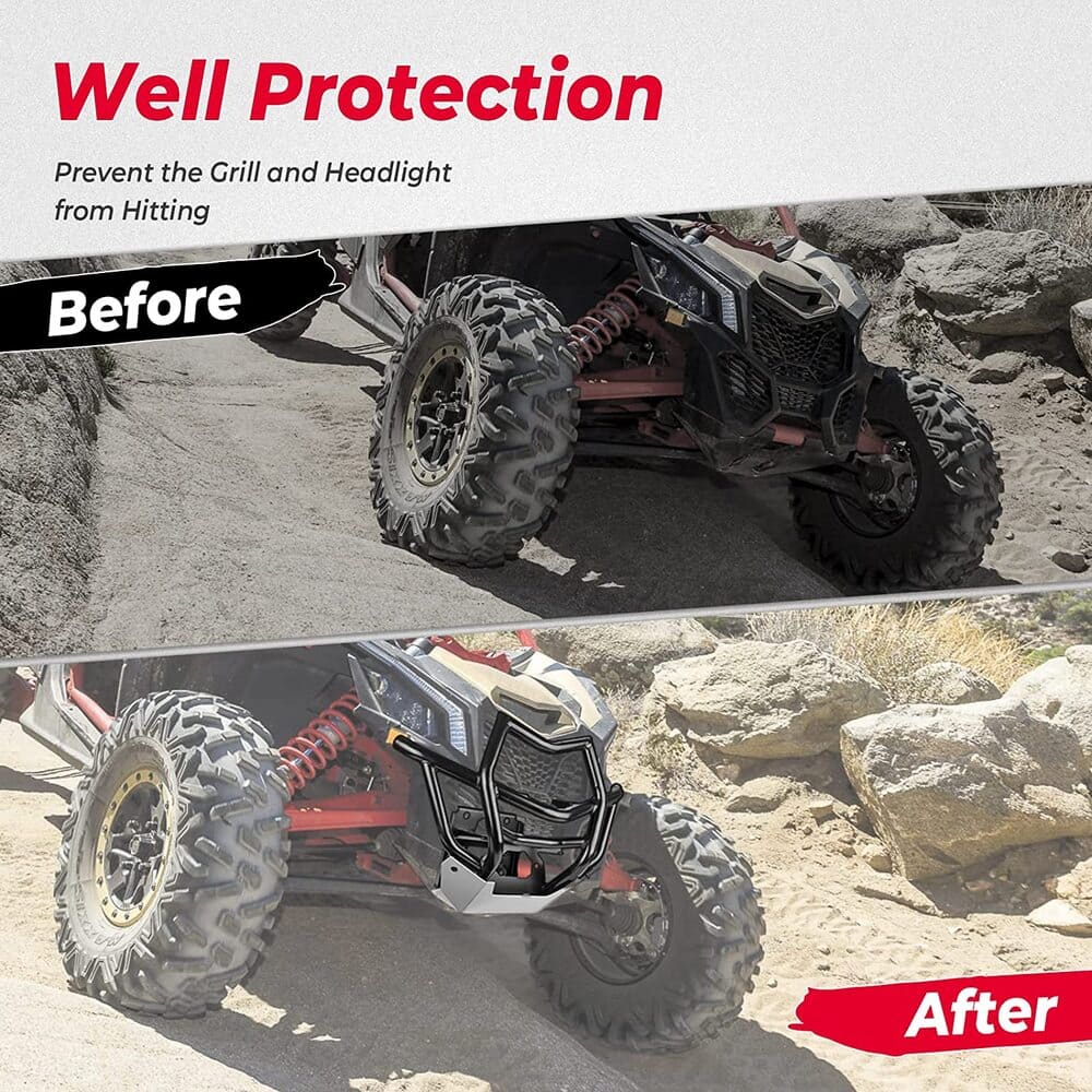 Kemimoto Can-Am Maverick X3 Max Front Bumpers & Hard Roof - 4 Pcs