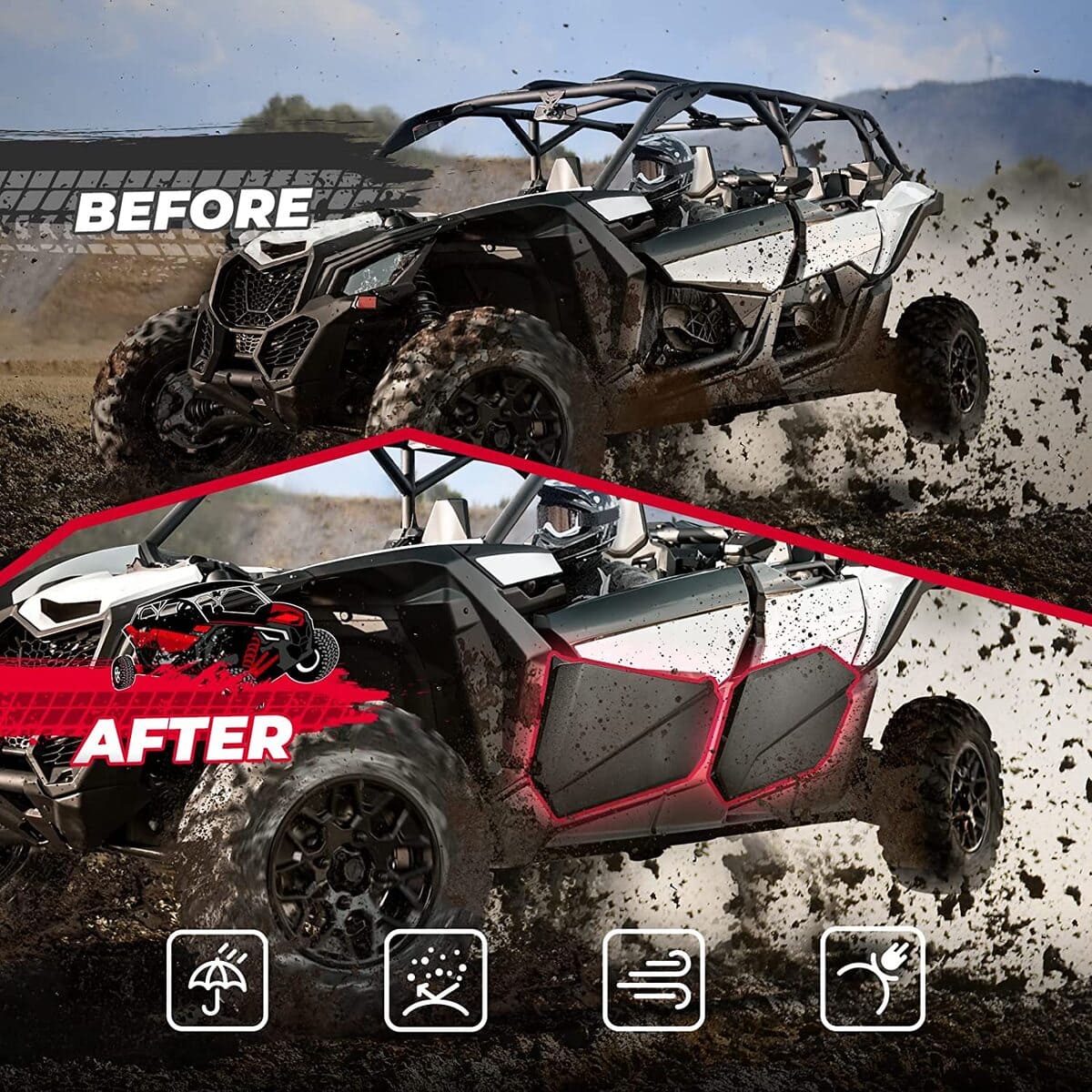 Kemimoto Can-Am Maverick X3 MAX Front Bumpers & Lower Door Inserts