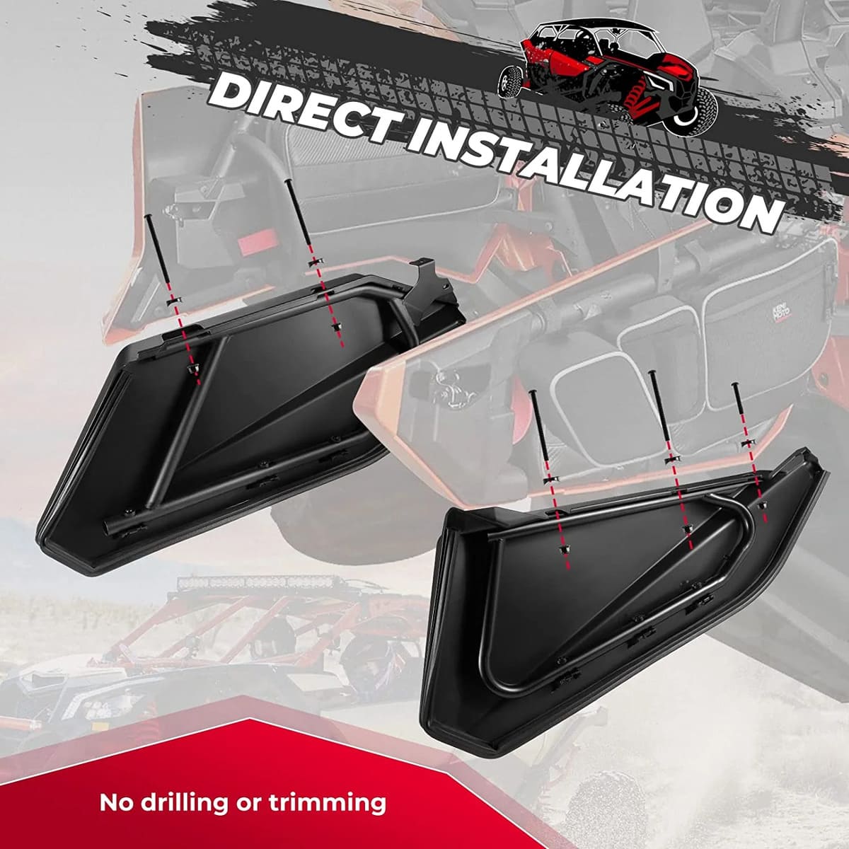 Kemimoto Can-Am Maverick X3 Max Front Lower Doors & Extended Fender Flares