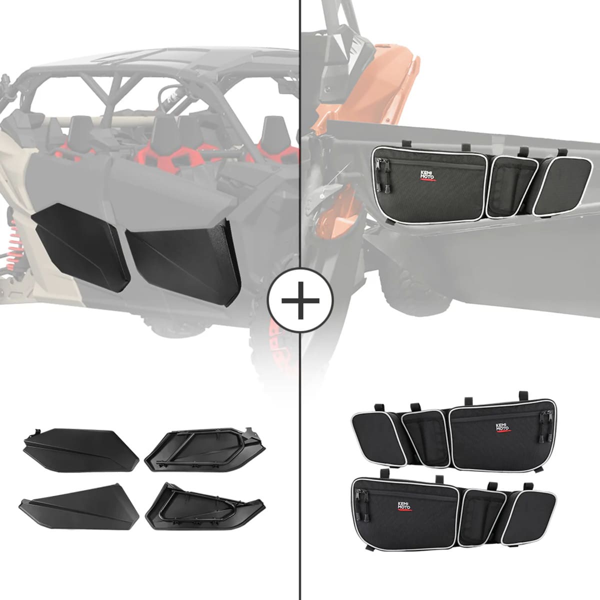 Kemimoto Can-Am Maverick X3 MAX Lower Doors Panels & Door Strorage Bags