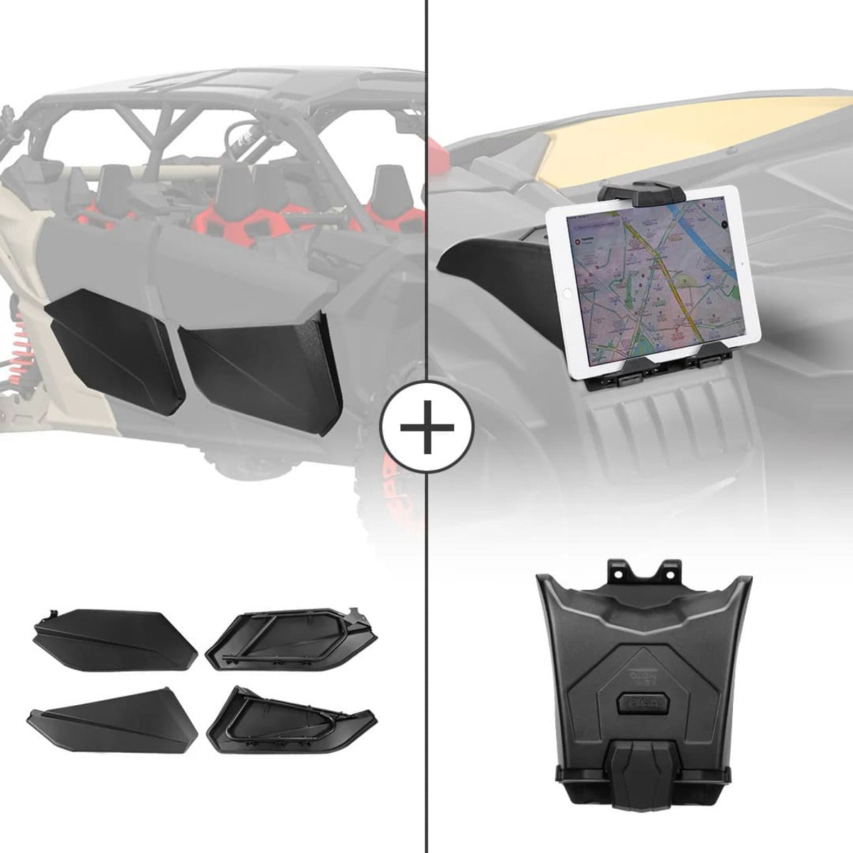 Kemimoto Can-Am Maverick X3 Max Lower Doors Panels Kit & Tablet Holder