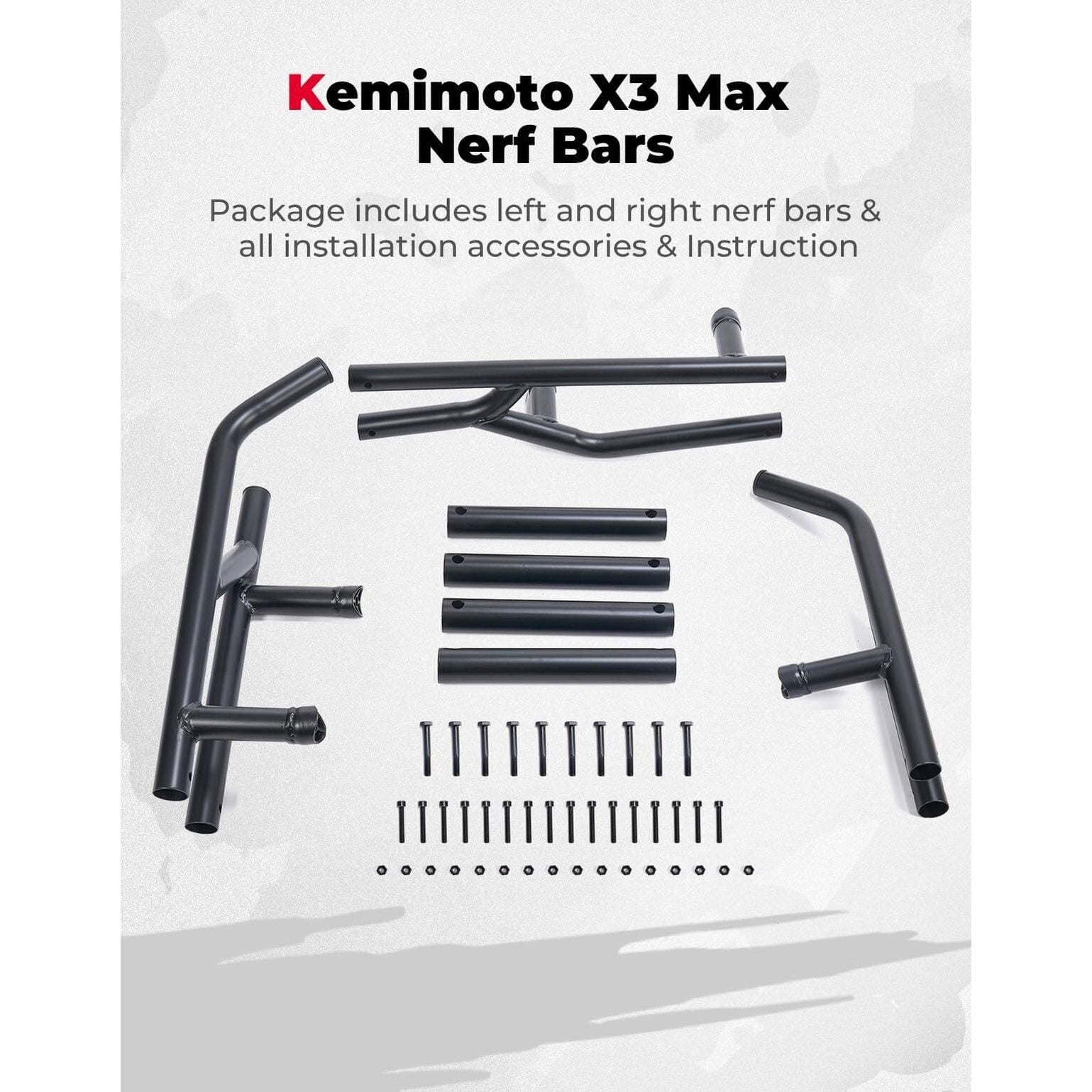 Kemimoto Can-Am Maverick X3 Max Nerf Bars/ Rock Sliders - 1 Pair