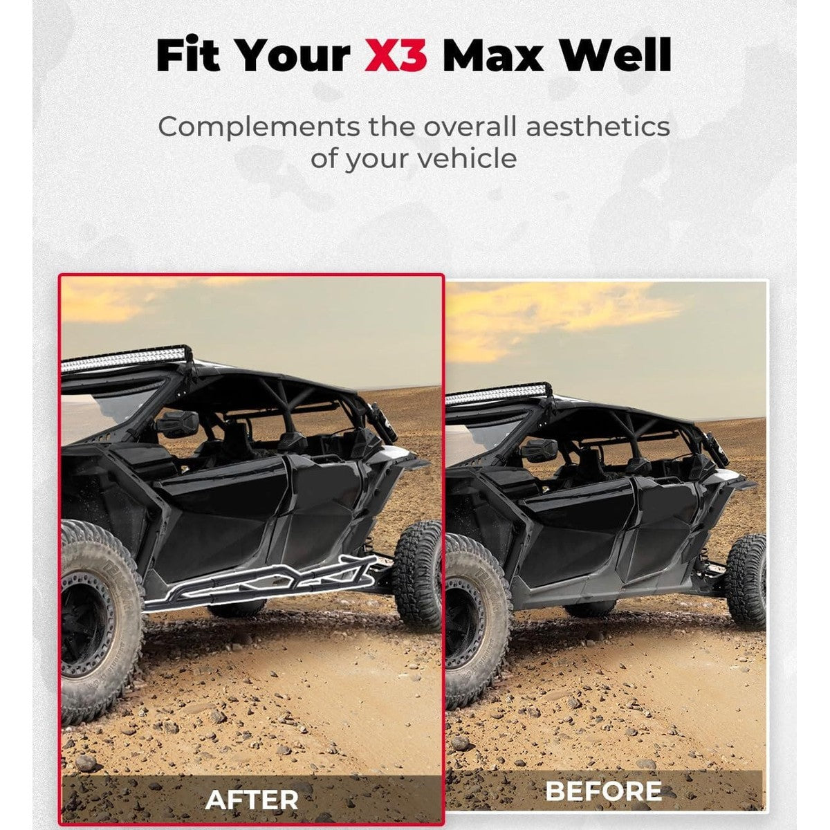Kemimoto Can-Am Maverick X3 Max Nerf Bars/ Rock Sliders - 1 Pair