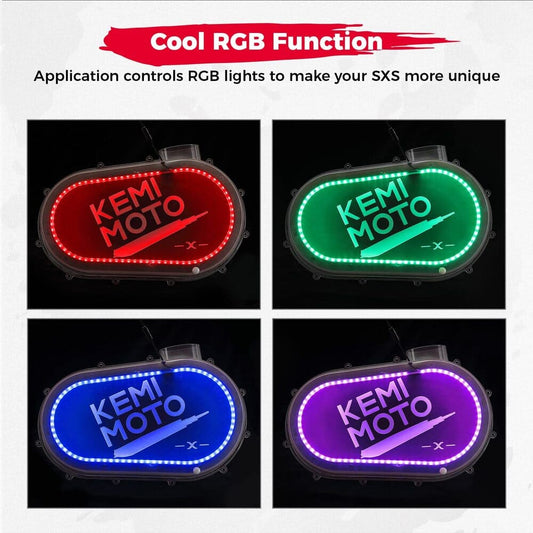 Kemimoto Can-Am Maverick X3/Max Outer Clutch Cover with RGB LED Strip Lights