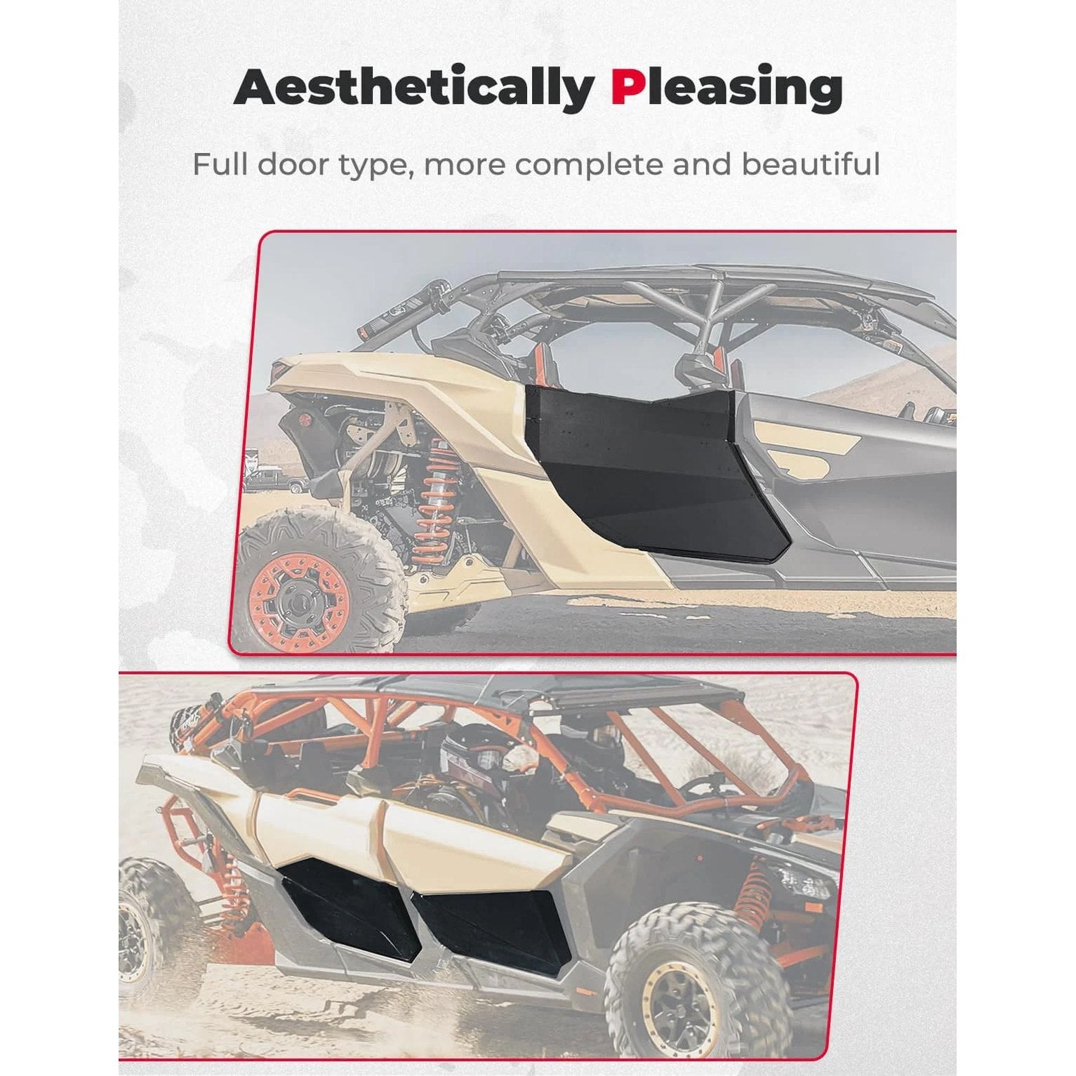 Kemimoto Can-Am Maverick X3 MAX Rear Full Doors Aluminum