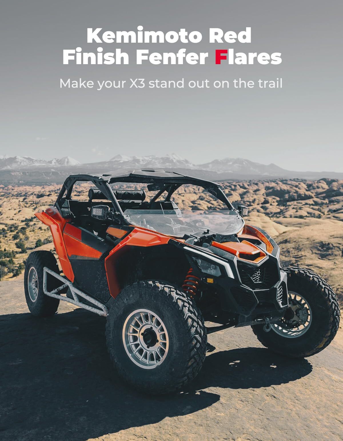 Kemimoto Can-Am Maverick X3 /MAX Red Fender Flares