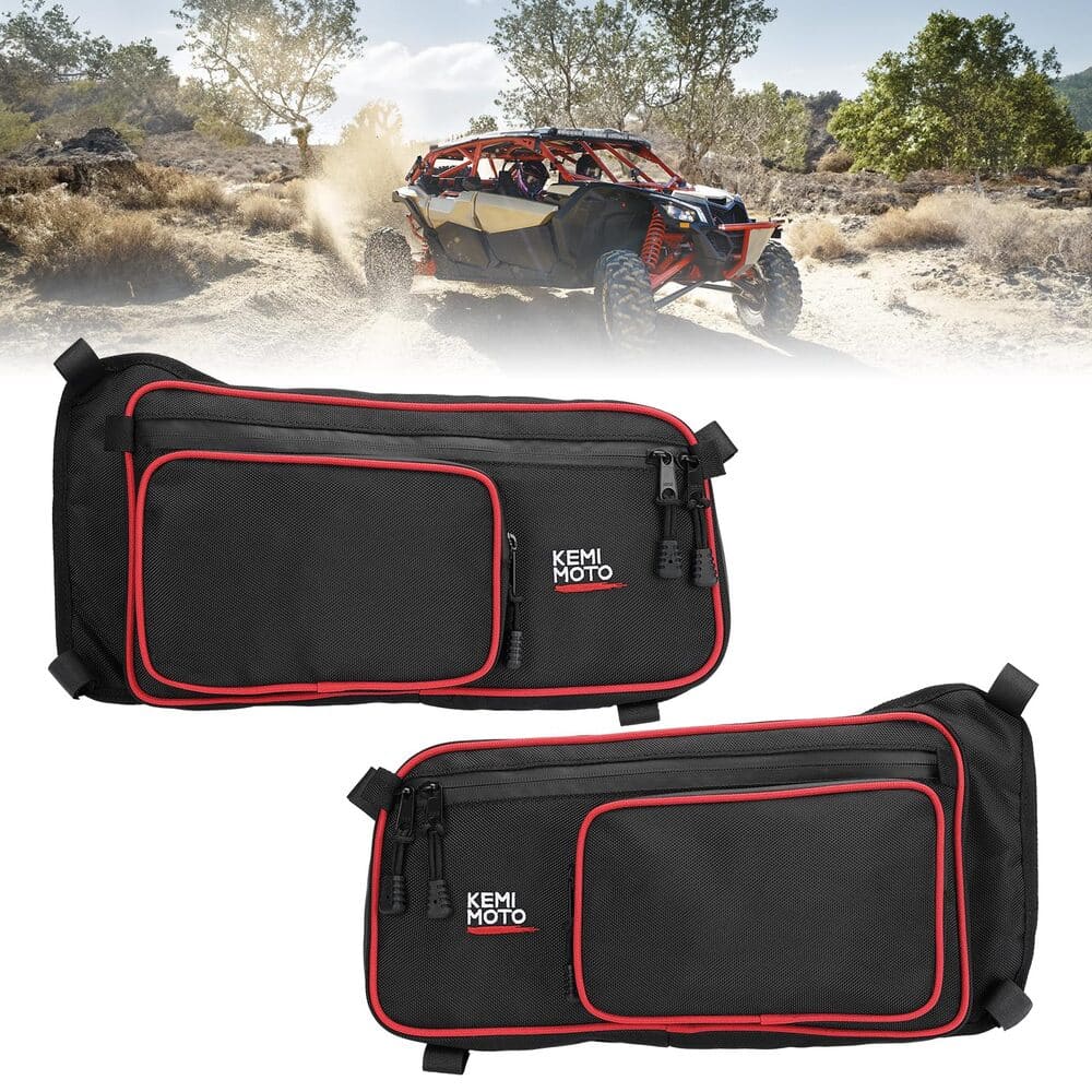 Kemimoto Can-Am Maverick X3 MAX One Set Rear Upper Door Bags - Red