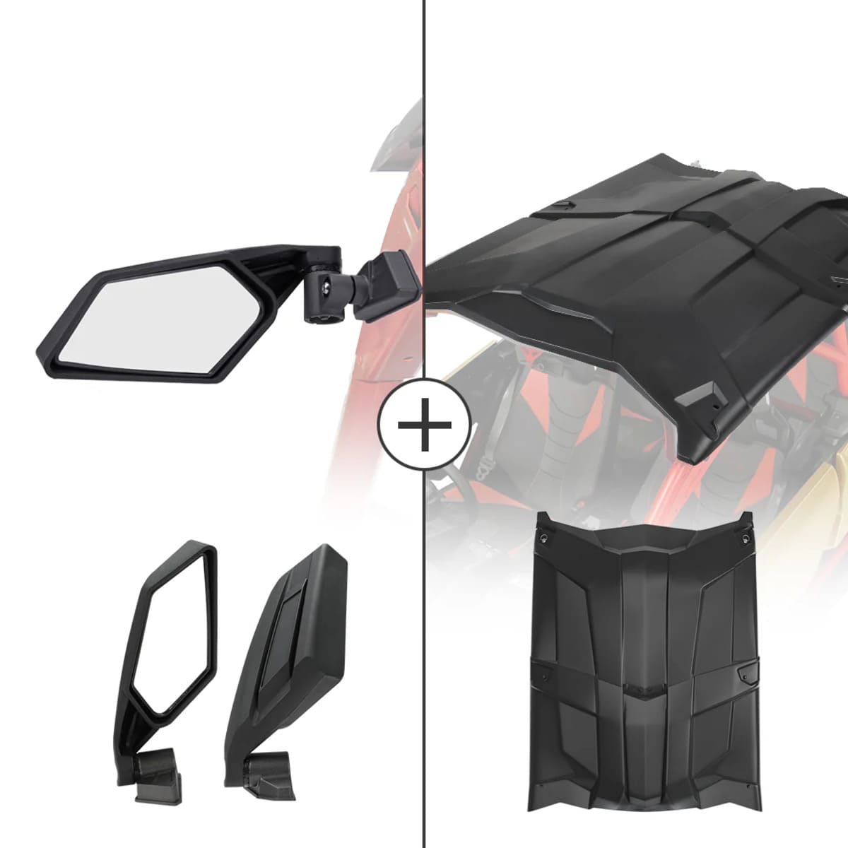 Kemimoto Can-Am Maverick X3 Max Side View Mirror & Hard Roof