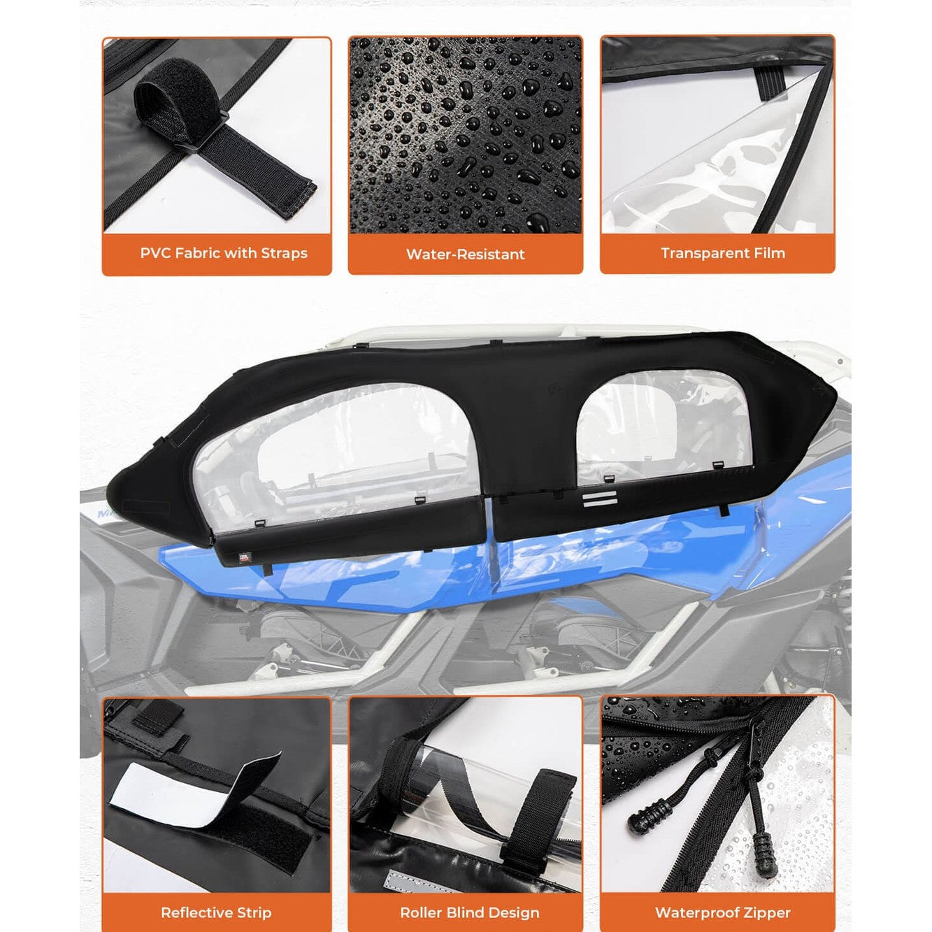 Kemimoto Can-Am Maverick X3 Max Soft Cab Enclosure Upper Doors