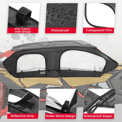 Kemimoto Can-Am Maverick X3 Max Soft Cab Enclosure Upper Doors