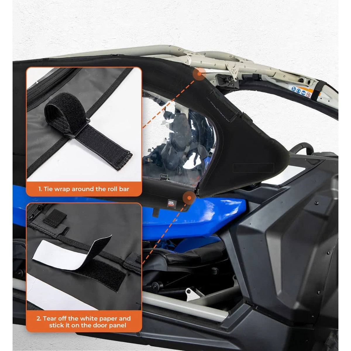 Kemimoto Can-Am Maverick X3 Max Soft Cab Enclosure Upper Doors