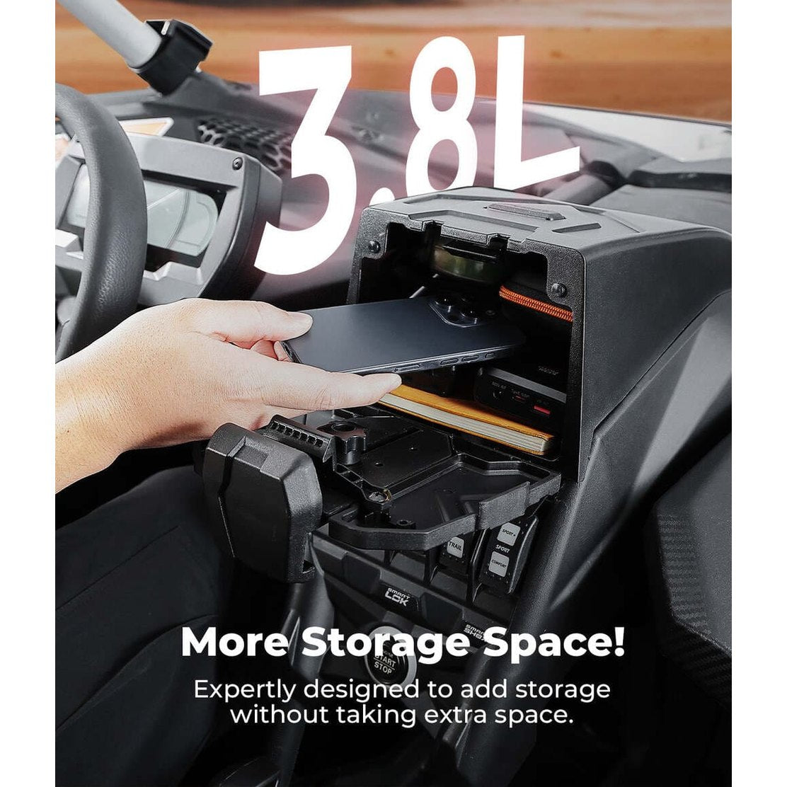 Kemimoto Can-Am Maverick X3/Max Tablet Holder with Storage Box